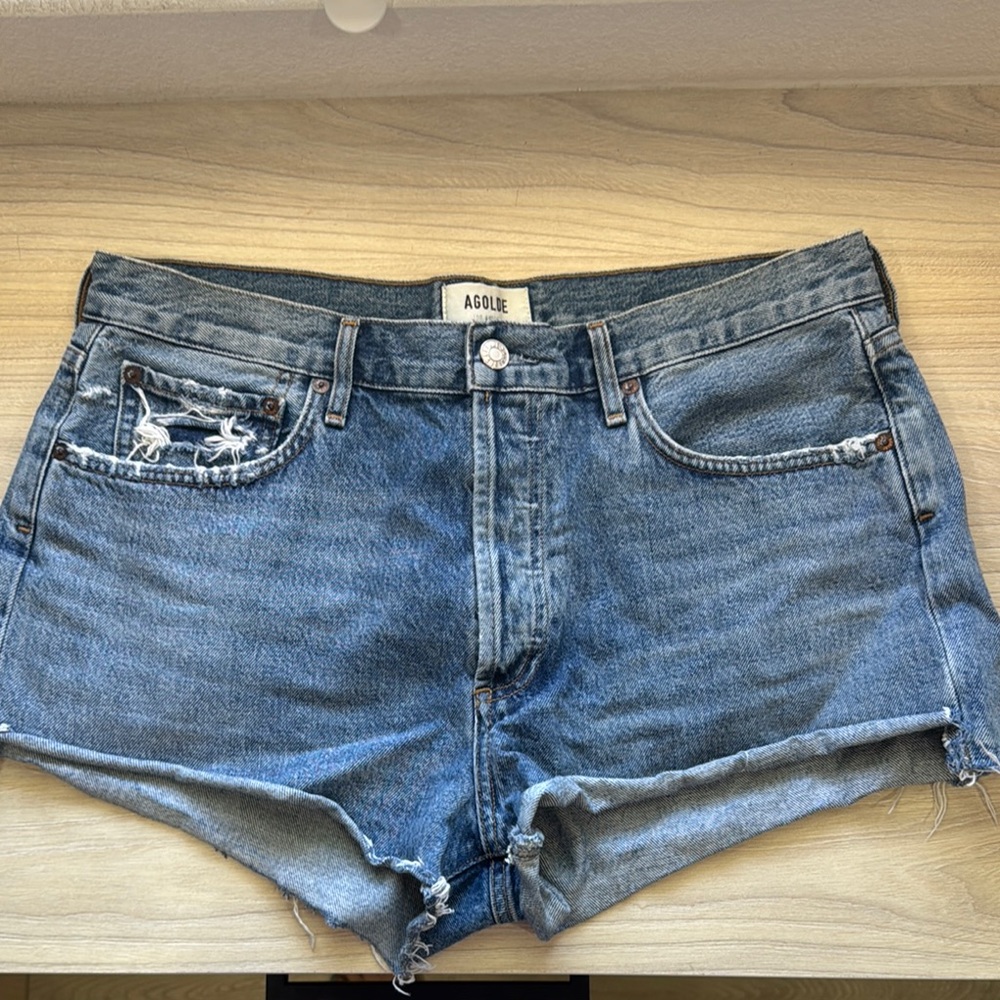 AGOLDE Women's Blue Denim Shorts